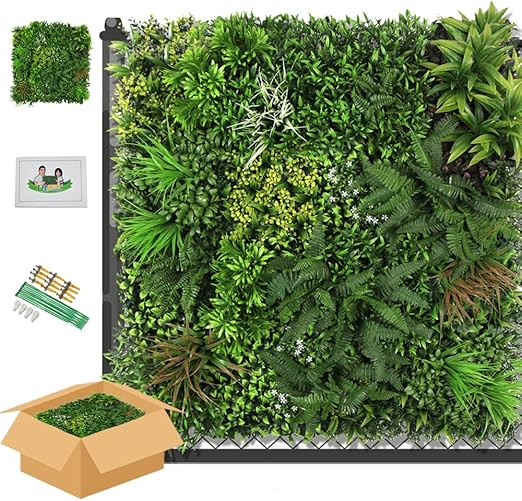 ULAND Artificial Plant Wall Panels, 1pc Greenery Hedegs Wall, Faux Ivy