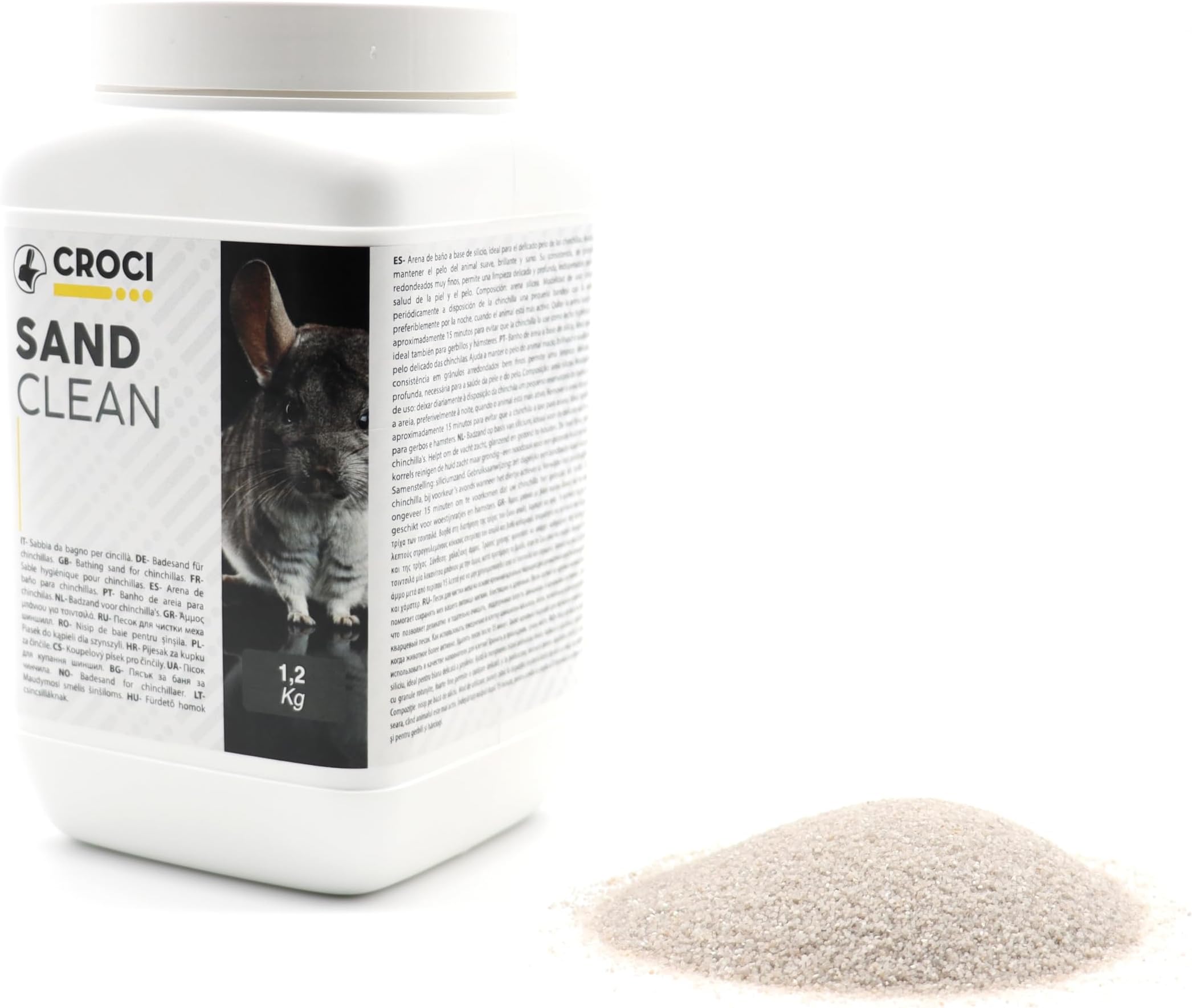 Croci Sand Clean - Sabbia Fine Per Bagno Di Cincillà E Piccoli Roditori - 1,2 Kg - Foto 6