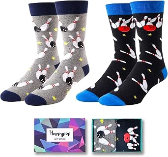 HAPPYPOP Funny Socks for Men - American Flag Optometry Golf Bowling Medical Teeth Gifts