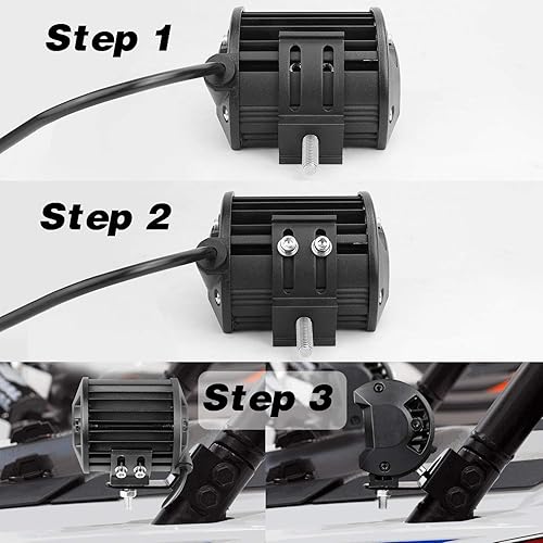 Miniatura 5 de Soportes de montaje de barra de luz LED, 2 piezas, kit de soporte de montaje inferior ajustable para luces LED de vaina, cubos, barra de luz de