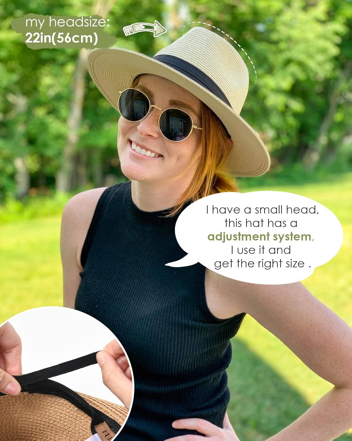 Miniatura 8 de FURTALK Womens Mens Wide Brim Straw Panama Hat Fedora Summer Beach Sun Hat UPF Straw Hat for Women