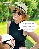 FURTALK Womens Mens Wide Brim Straw Panama Hat Fedora Summer Beach Sun Hats UPF Straw Hat for Women Khaki