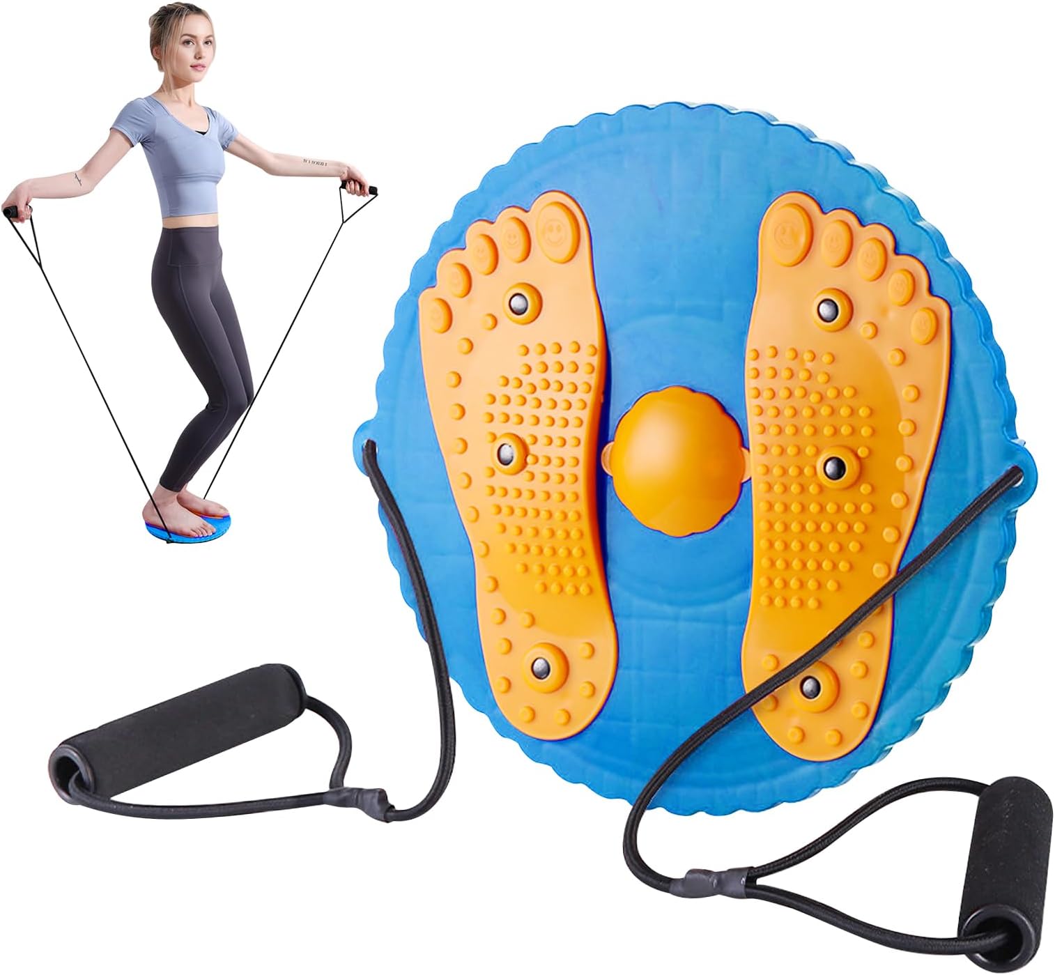 Waist Twisting Disc, Waist Whisper Body Shaping Waist Twisting Board Waist twister With Drawstring and Massage Foot Sole Home Slimming Fitness Equipment For Women Weight Loss/Cardio Exercise