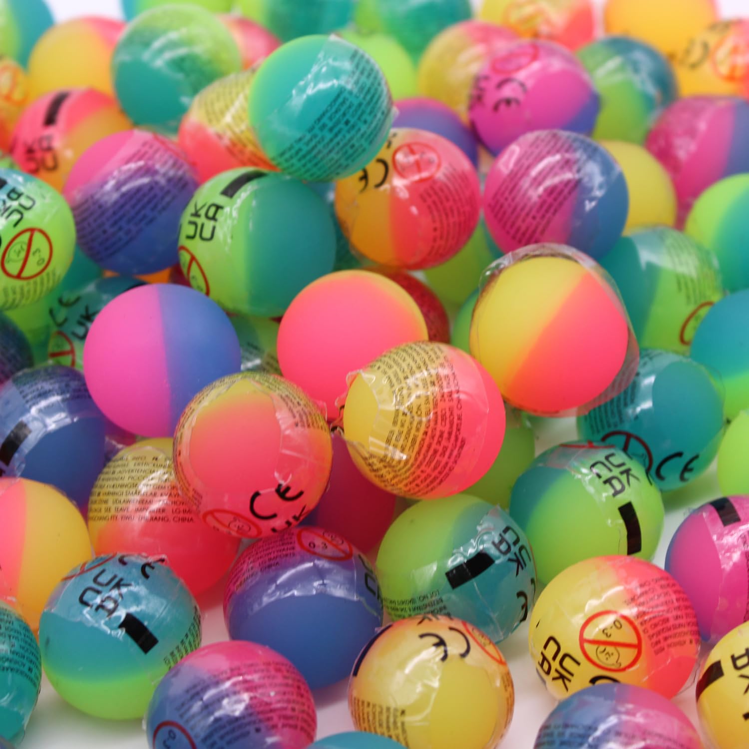 200 Stück Flummis 27mm, bunt gemischt, Flummies für Kinder, Gummiball Flummi, Bunte Flummis Gummibälle, Flummibälle für Kindergeburtstag, Party