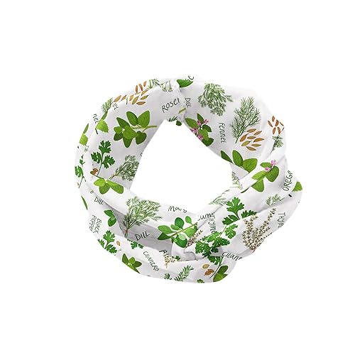 Miniatura 3 de Lunarable Herb Headband Set of 2, Healthy Spices and Their Names Cooking Essentials with Fresh Leaves Organic Theme, Elastic and Soft Women's