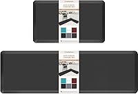 Vista 35 de HappyTrends 2 tapetes de cocina acolchados antifatiga, resistentes y ergonómicos de espuma de pie, impermeables, antideslizantes, para el hogar
