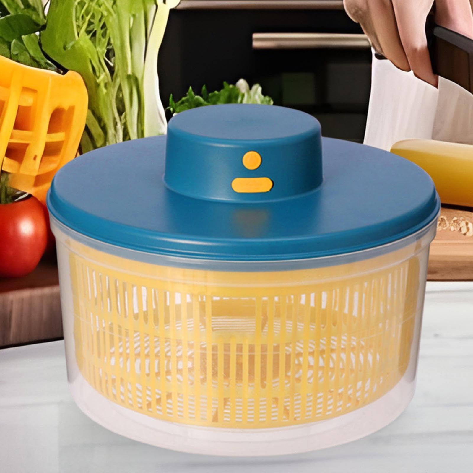 Mélangeur électrique à Drainage Rapide, séchoir à Salade et légumes | Séchoir à légumes d'une capacité de 3 L | Mélangeur électrique à Chargement USB sécurisé pour Un séchage Efficace