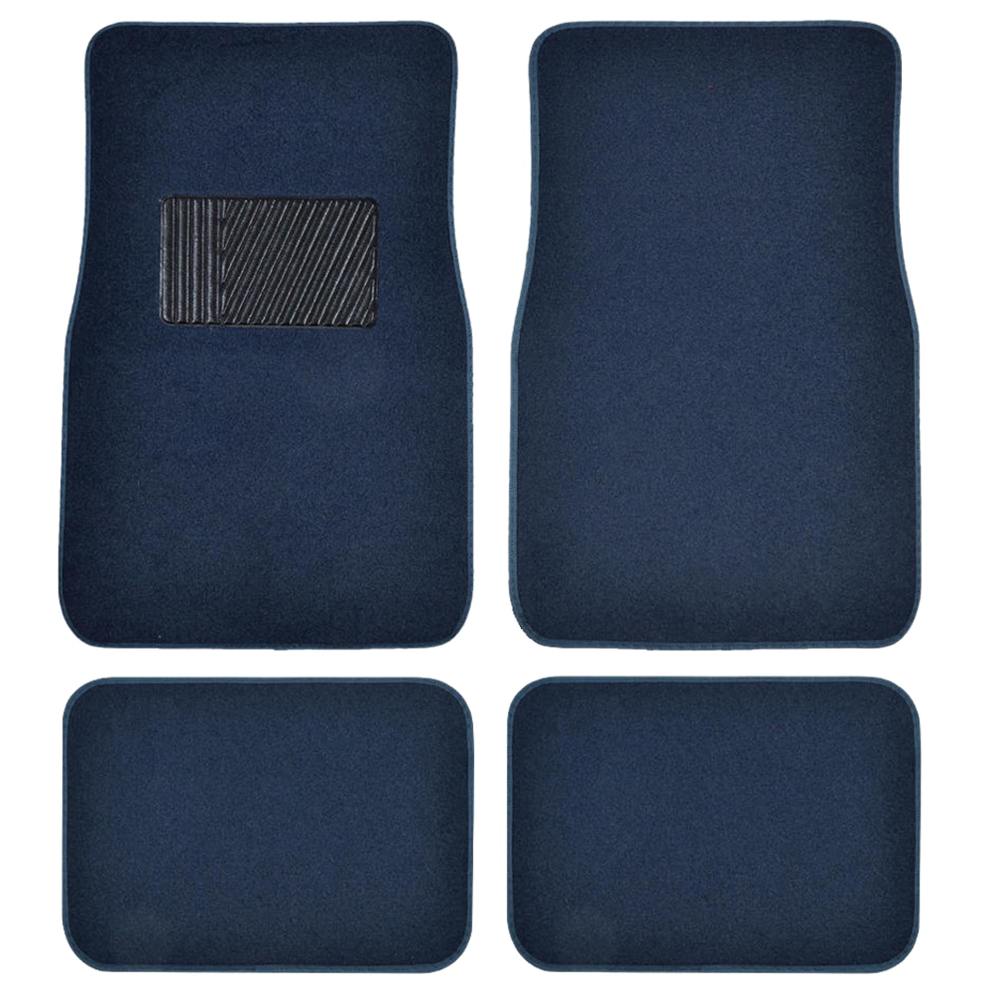BDK Premium Carpet Blue Floor Mats for Cars - Universal Fit Interior 4-Piece Car Mats Full Set with