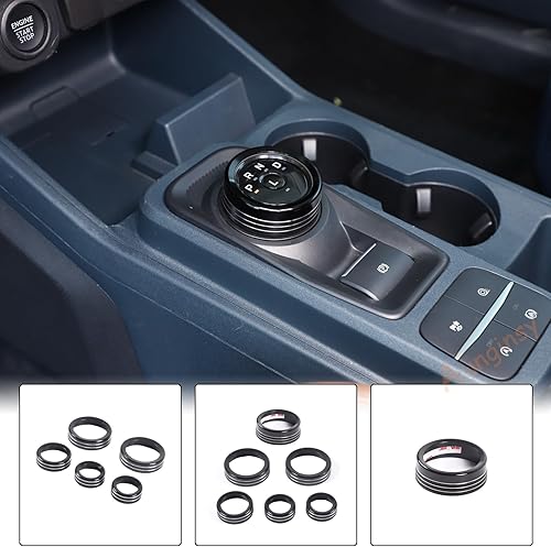 Vista 6 de Aunginsy Compatible con Ford Maverick 2022 2023 Consola central de automóvil de aluminio para aire acondicionado, perilla de volumen, botón