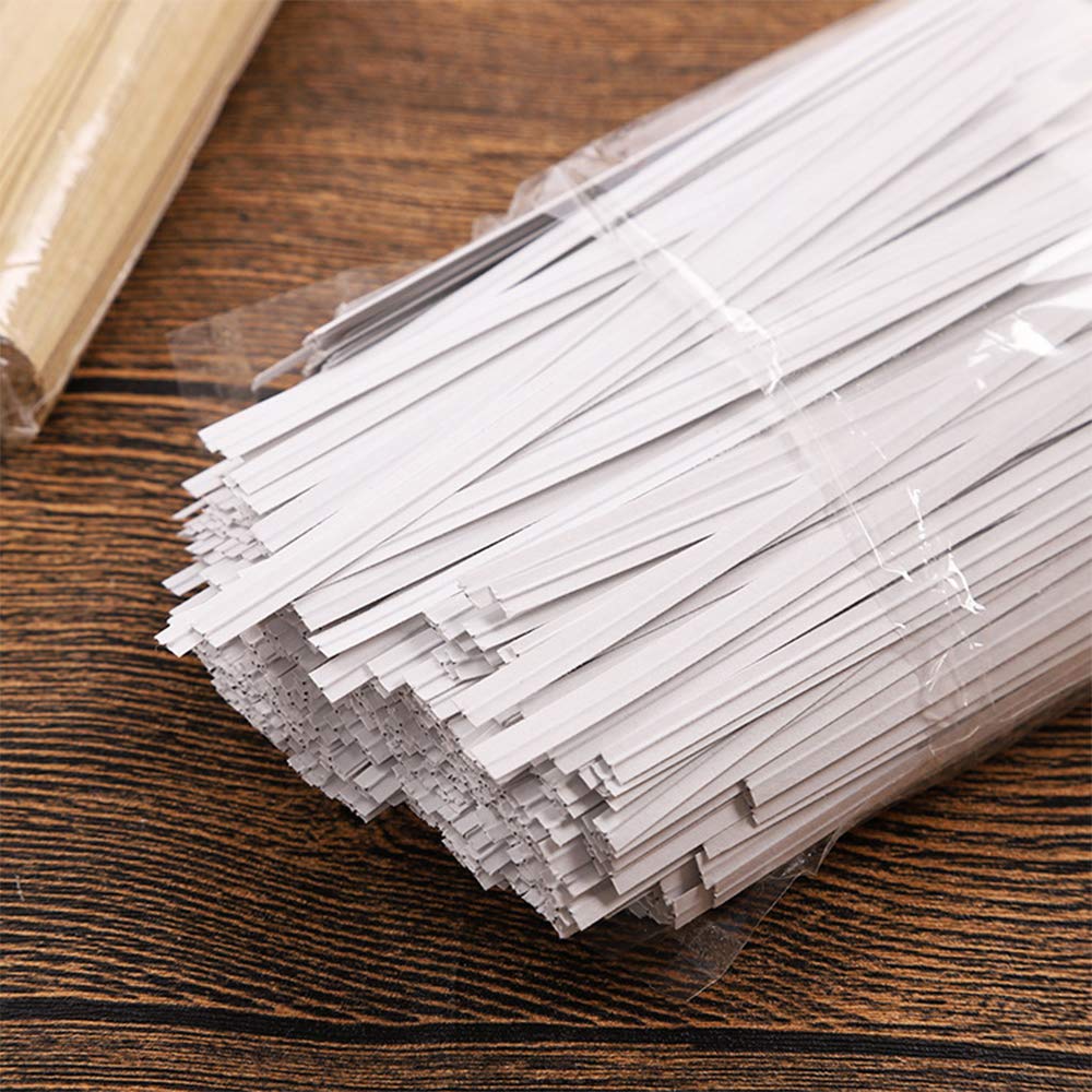 Carta Kraft Legami di Torsione - Cravatte Twist Ties per Biscotti Caramella Cioccolatini, Bianco(1000PCS), 10cmx4mm