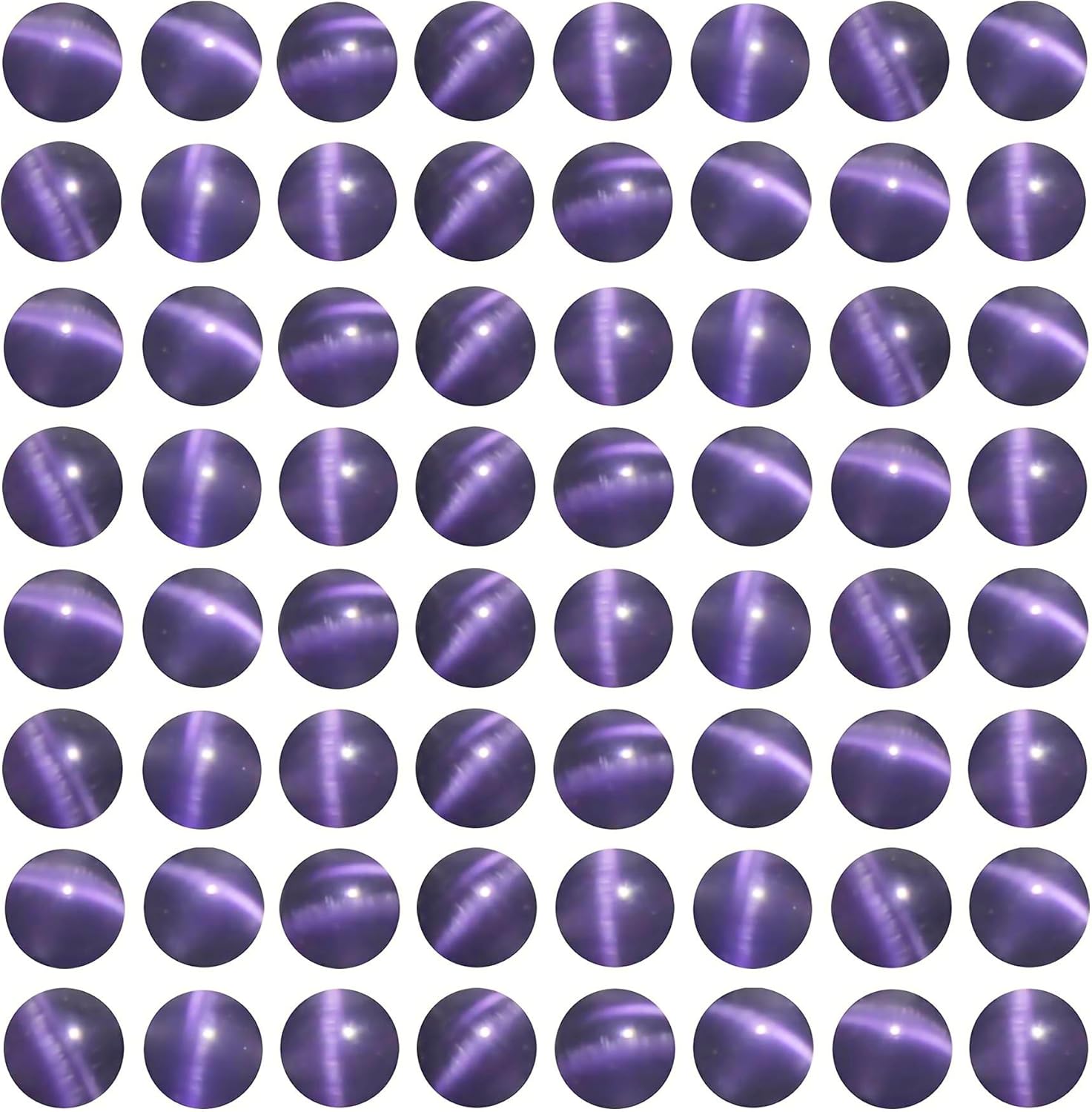 MJDCB 60pcs Purple Cat Eye Stone Beads 6mm Round Crystal Loose Bead for Jewelry Making DIY Bracelets Necklace Accessories