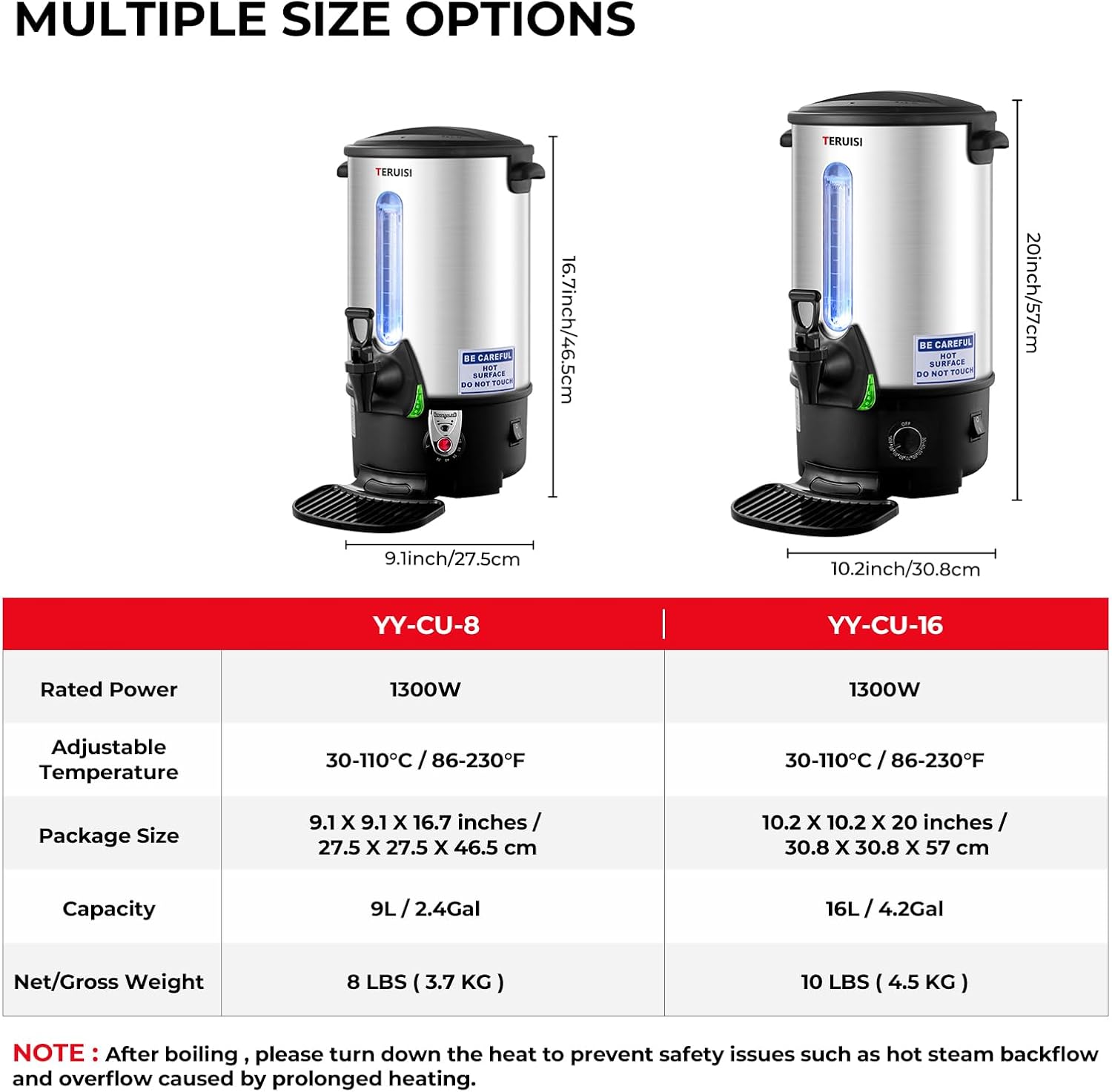 Coffee Urn, 65 Cups/9L Commercial Coffee Maker, 1100W Large Coffee Maker Hot Water Tea Urn with Filter Basket & Adjustable Temperature, Stainless Steel Hot Drink Beverage Dispenser