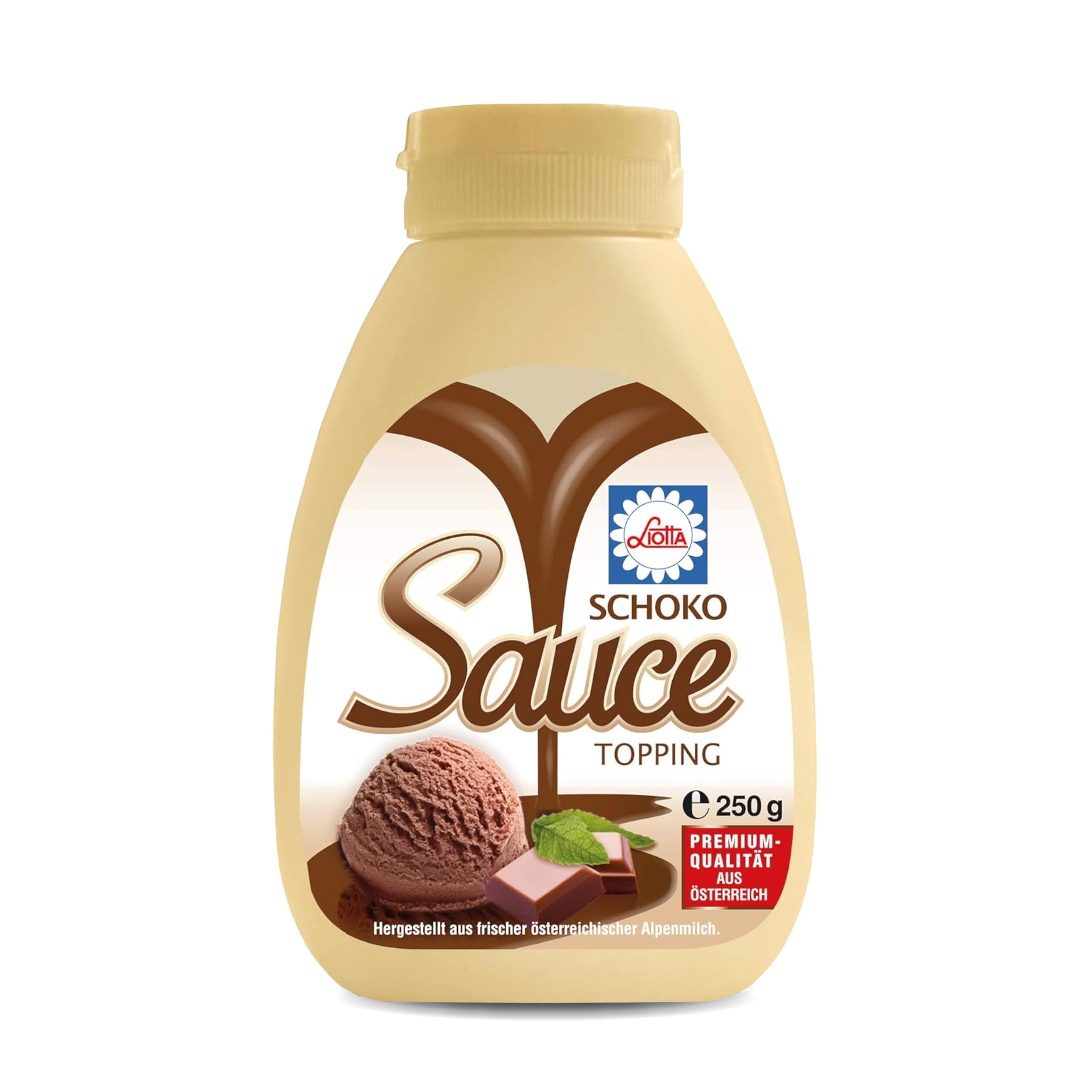 Liotta Schoko Dessert Sauce 250g - Sirup, Topping, Fruchtsauce - Ideal als Topping für Kaffee, Eis und Desserts