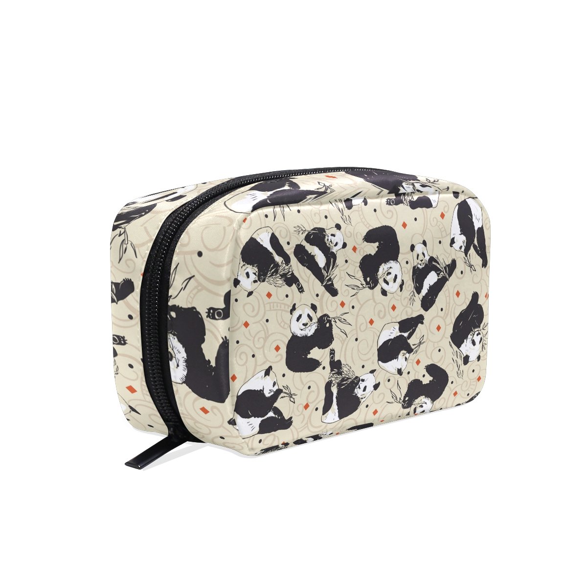 TIZORAX Pandas Bamboo Handy Cosmetic Pouch Clutch Makeup Bag Organizer Travel Bag