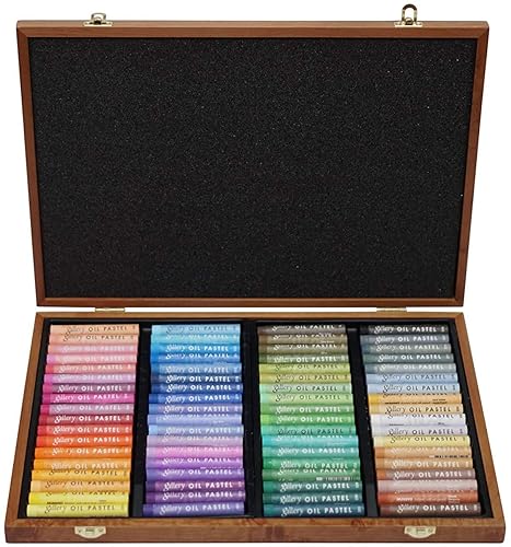 MUNGYO Gallery Profesional 72-Color Soft Oil Pastel Set | Superior Mezclabilidad, Elegante Caja de Madera