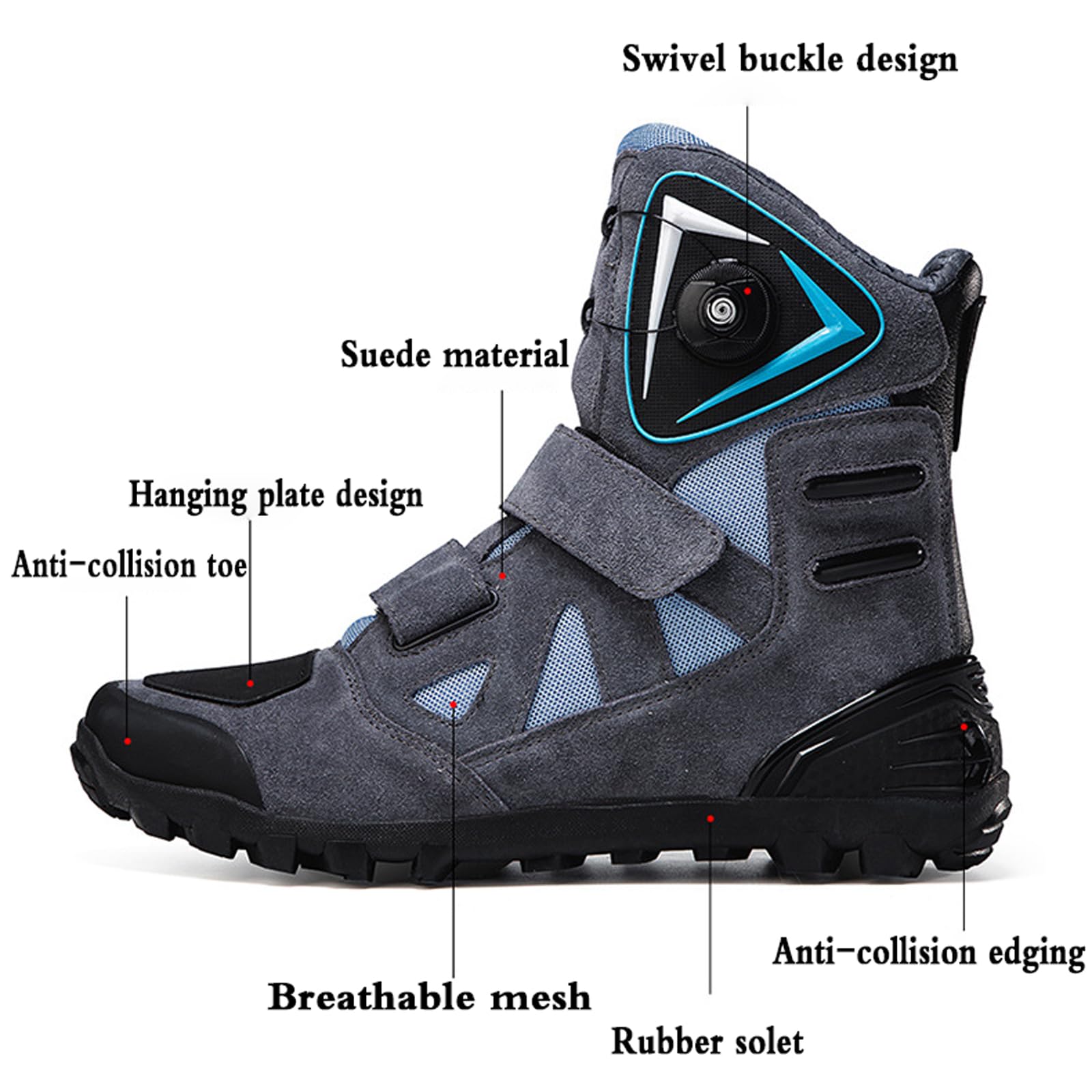 Stivali da Moto,Stivali Moto Traspiranti Uomo,Stivali da Moto Sport,Stivali da Moto Caviglia,Stivali Moto Uomo Touring,per Ciclisti,viaggiatori a Lunga Distanza e Appassionati di Outdoor