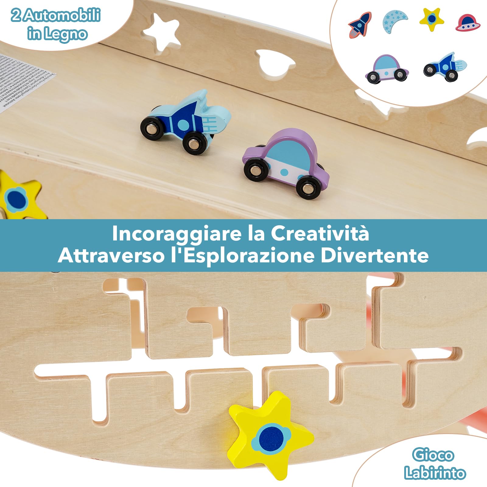 RELAX4LIFE Set da Arrampicata per Bambini, Triangolo di Arrampicata con Scivolo e Arco, Gioco di Incastri in Legno, Gioco Montessori per Bambini 1+ Anni