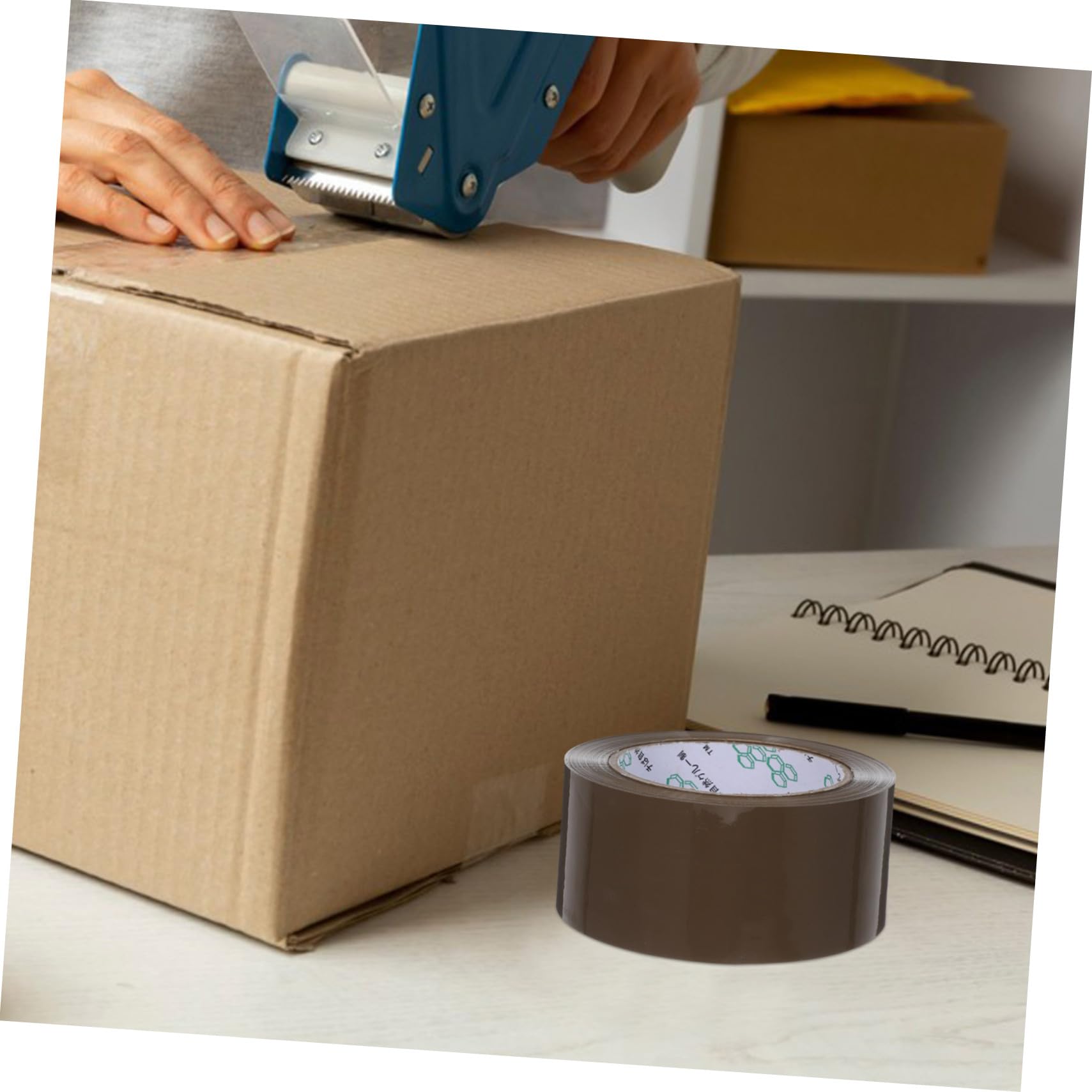 Packband 5 Rollen Bopp Braun Hochleistungs Verpackungsband | Sicheres Verschließen, Starke Haftung, Geeignet für Industrie und Zuhause