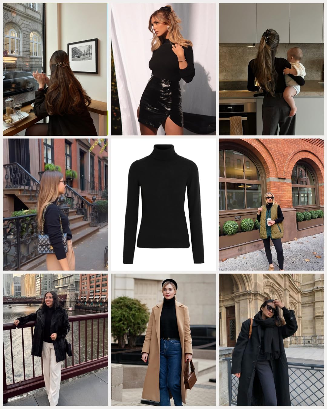 Karen Thomas 100% Pure Cashmere Turtleneck Sweater Women - Pullover, Slim Fit, Soft and Warm Long Sleeve Sweater