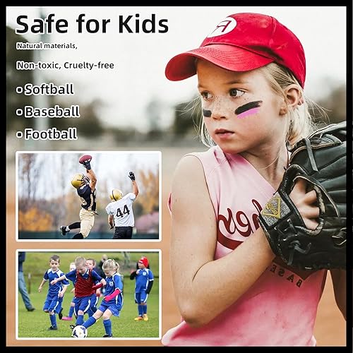 Miniatura 5 de Palo negro de ojos, pintura facial deportiva para softbol, béisbol, fútbol, lacrosse, crema de larga duración, para disfraz de Halloween, cosplay,