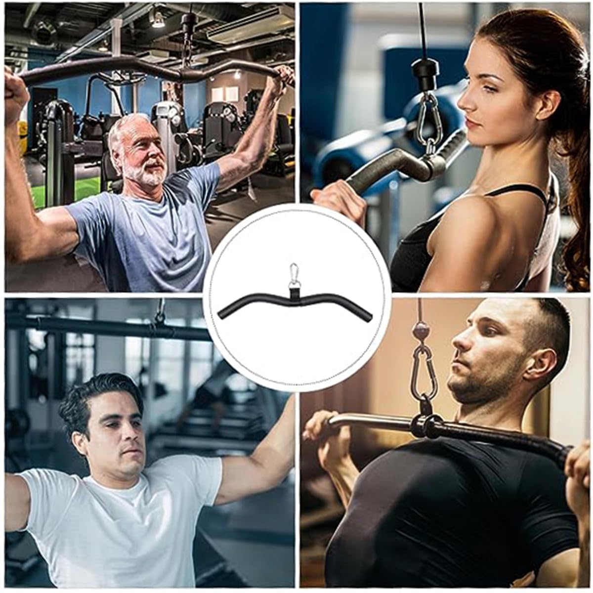 Barra dritta per tricipiti e bicipiti, Barra per il fitness in acciaio riccio