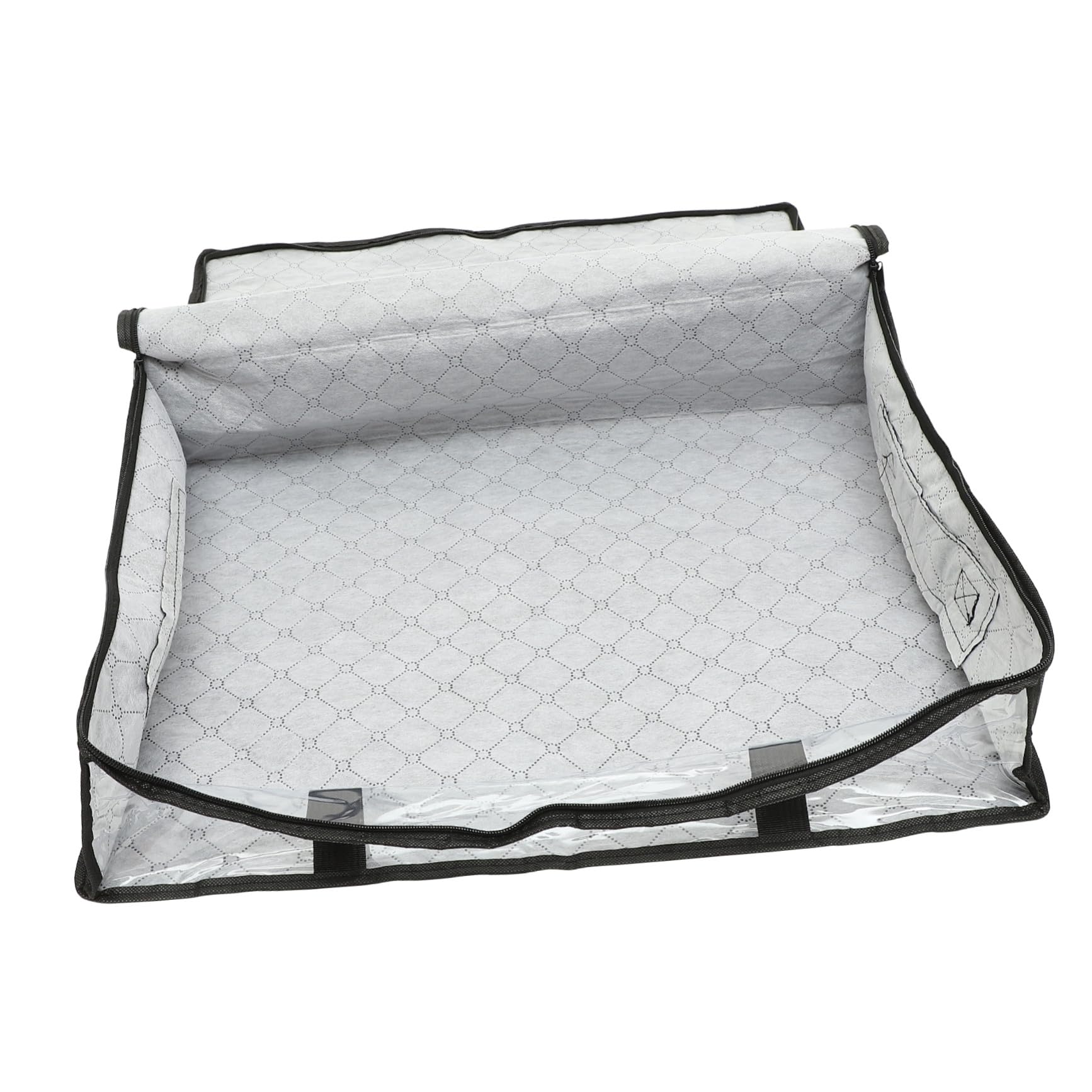 TOYANDONA Caja de Almacenamiento Plegable Debajo Cama con Cremallera Organizador de Ropa Transpirable de No Tejida con Ventana Transparente para Mantas Edredones y Ropa de Temporada Pequeño