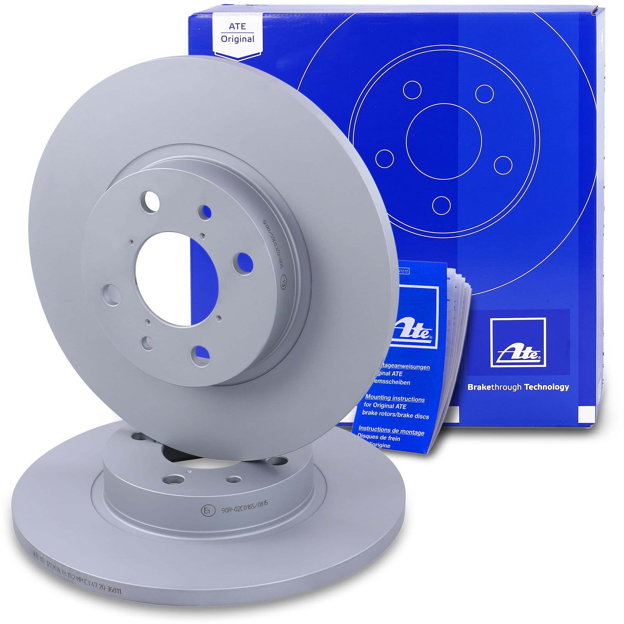 ATE Set freni asse anteriore incl. dischi freno anteriori ¯ 257 mm pieni e pastiglie freno anteriori + contatto di usura Compatibile con FIAT 500 (312_), 500 C (312_)