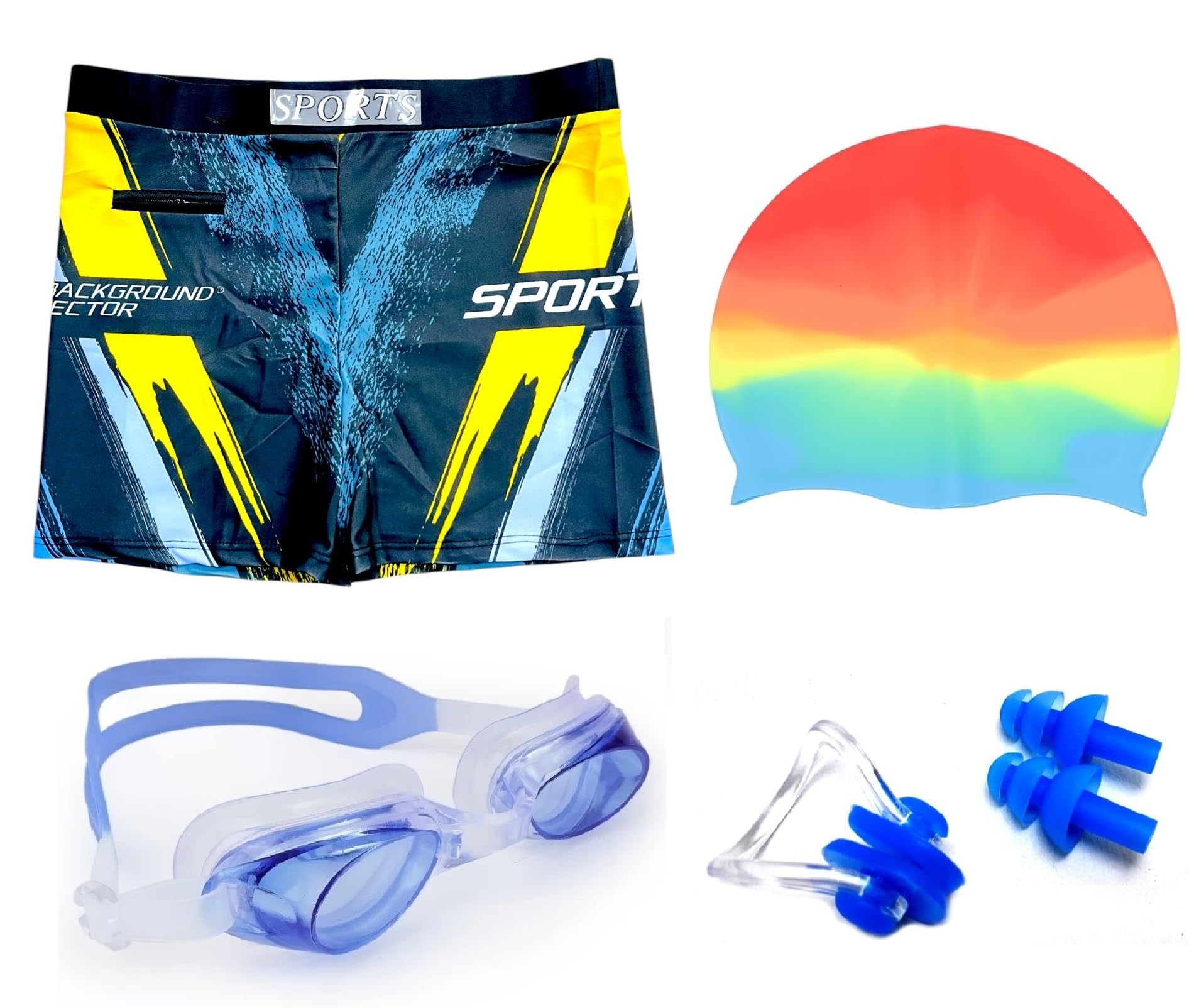 the morning play Morex Men's Swimming Shorts Trunk with Goggles and Cap Set, Swimwear Swimming Costume for Mens-picture-53