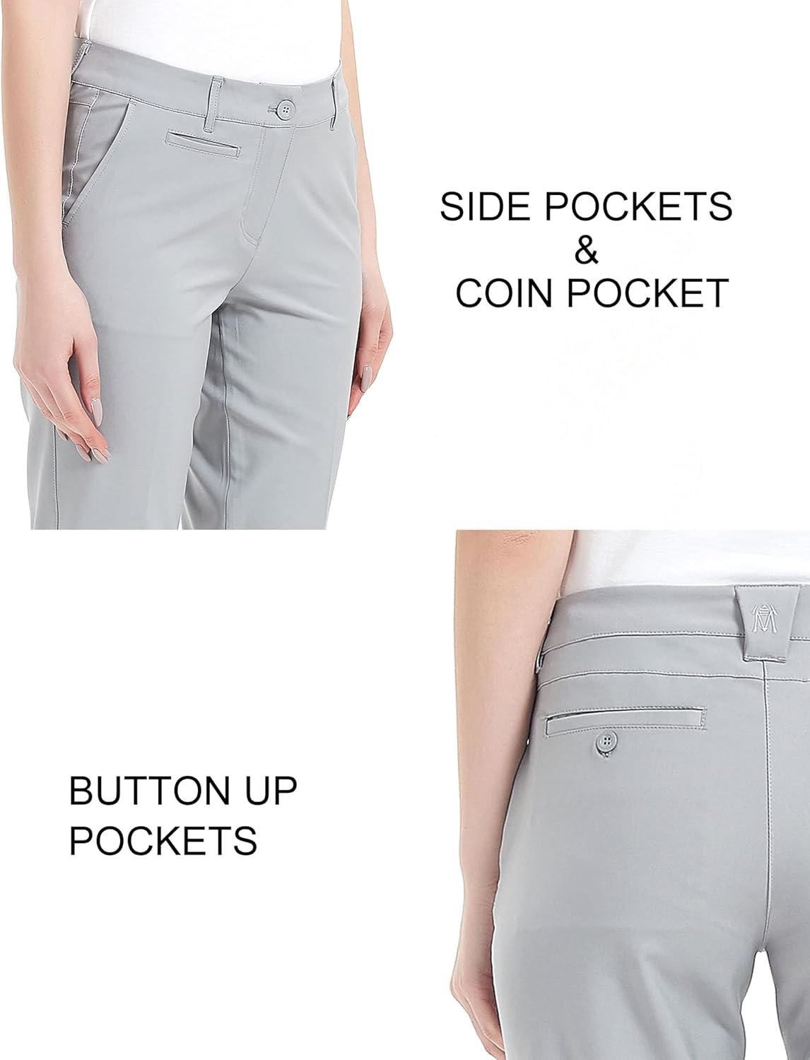 Lesmart Womens Pants Golf Stretch Lightweight Breathable Quick Dry Work Ladies Golf Pants with Pockets - Image 5