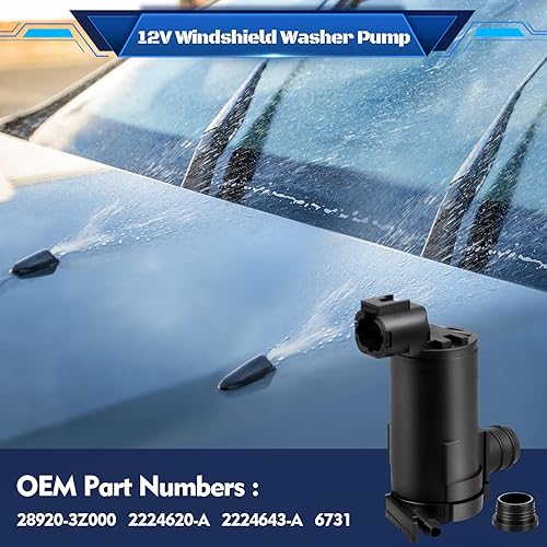 Vista 9 de HHCSOP Bomba de lavado de parabrisas, repuesto para Hyundai Accent Elantra Sonata Tiburon Tucson XG300 XG350, Kia Amanti Optima Sportage - Reemplaza