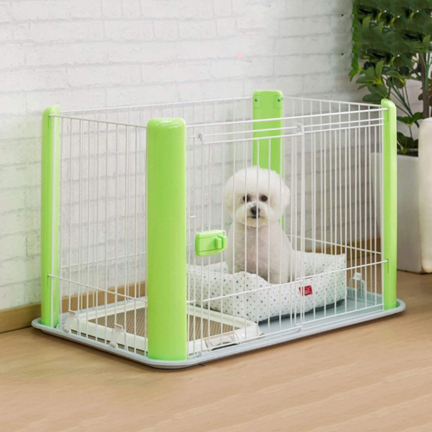Pet Playpen Pet Playpen - Indoor Mesh Open-Air Playpen and Exercise PenTent with Gate for Dogs, Cats or Small Animals Animals Fence (Color : Gray) (White)