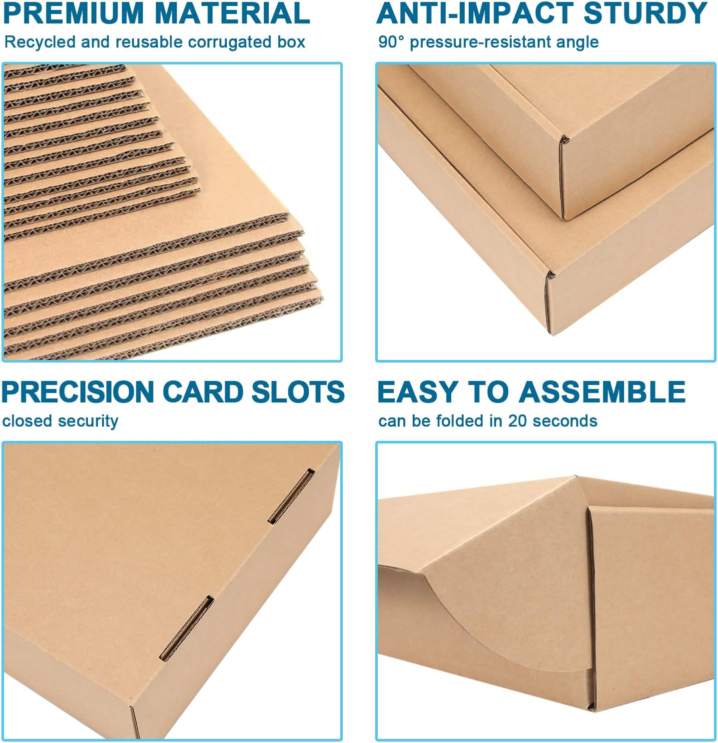 Small Shipping Boxes 12x9x3 Inches - Kraft Brown Corrugated Cardboard Boxes (20-Pack) for Mailing, Packing, Small Business & Gift Packaging - Recyclable & Sturdy