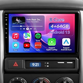 8 Core 4+64GB Car Radio Stereo Upgrade for Toyota Tacoma 2005-2015, Plug and Play 9'' Android 13 Head Unit with Wireless Carplay/Android Auto/1080P Backup Camera/AM FM Radio