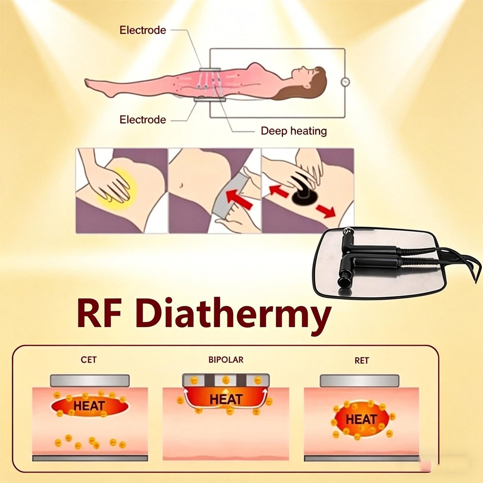 Apparecchio Professionale per Terapia a radiofrequenza 448K - per Sollevamento RF, Perdita di Peso e modellamento del Corpo, 8 postazioni di Lavoro