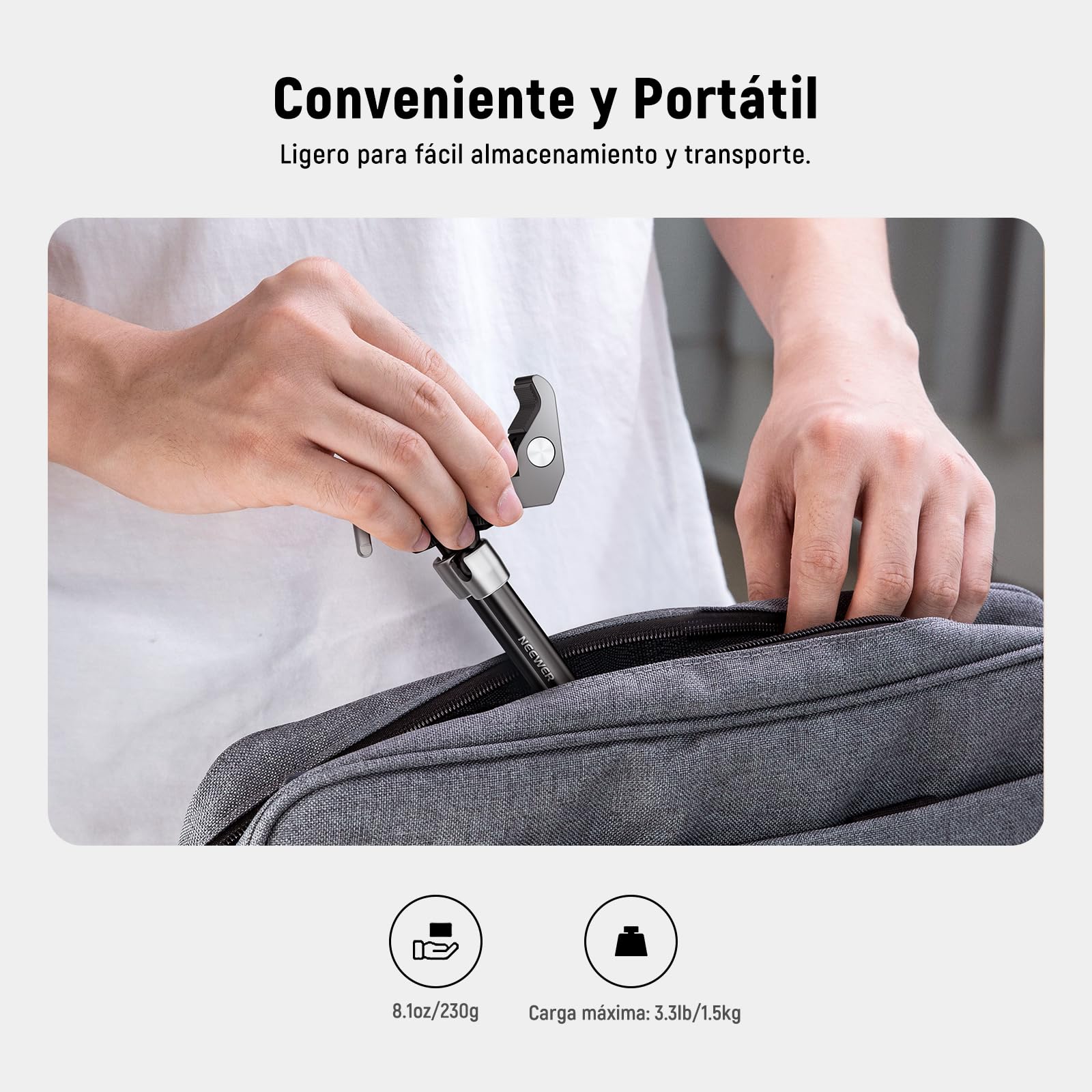 NEEWER Brazo mágico Ajustable de 25 cm con Super Clamp, Rosca de 1/4" y 3/8", Tornillos de 1/4" para Flash/luz LED/micrófono/Monitor Compatible con Jaula de cámara SmallRig, Carga máxima:1.5kg, ST25C