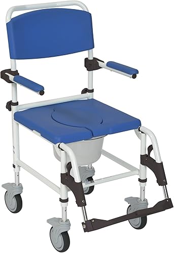 Miniatura 3 de Drive Medical Inodoro aluminio ducha silla de ruedas color azul