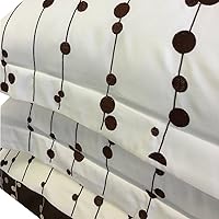 Vista 3 de sheetsnthings Ellis bordado de microfibra de 8 piezas, tamaño California King, incluye funda de edredón con fundas (marfil y chocolate) y edredón