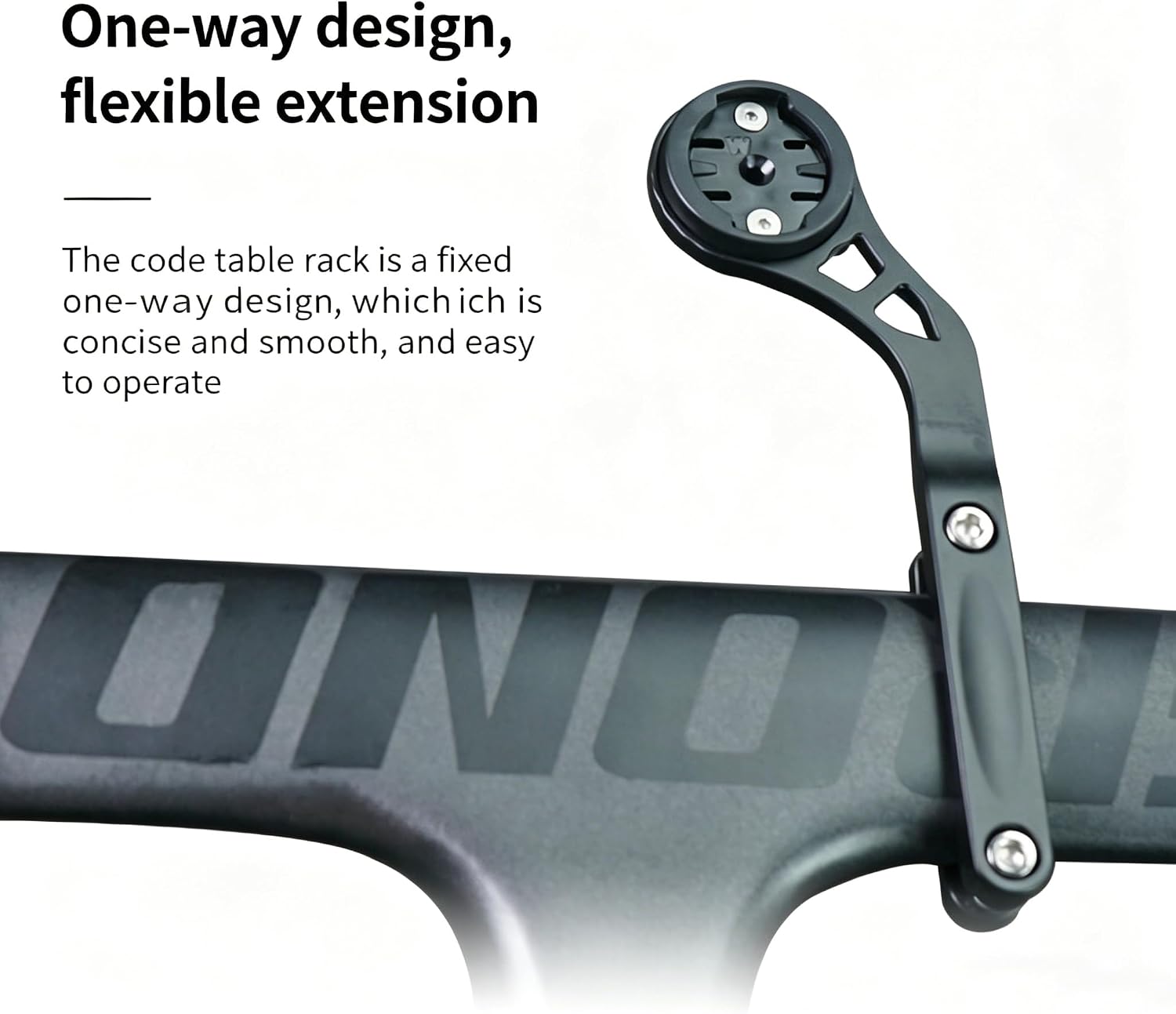 Bike Mount Computer, Out Front Bike Mount Compatible with Garmin, Bryton, Wahoo, Round Tube/Flat Handlebars, Road Bikes/Folding Bikes, MTB (Right Model) image 2