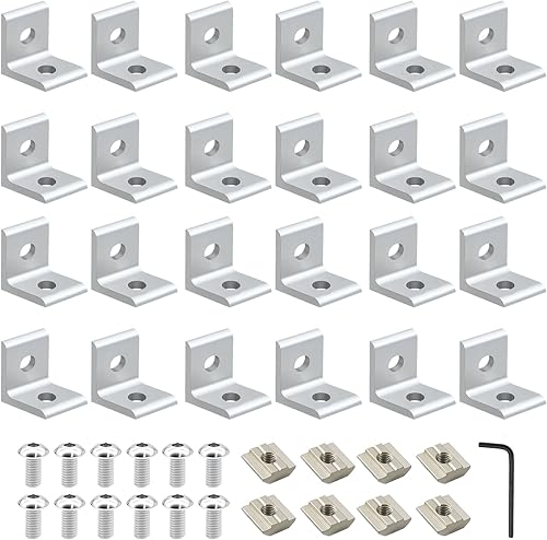 Miniatura 132 de 10 unids 2020 placa de extrusión de aluminio conector esquina L soporte 8020 V ranura hardware ranura T accesorios con tuercas en T y tornillos