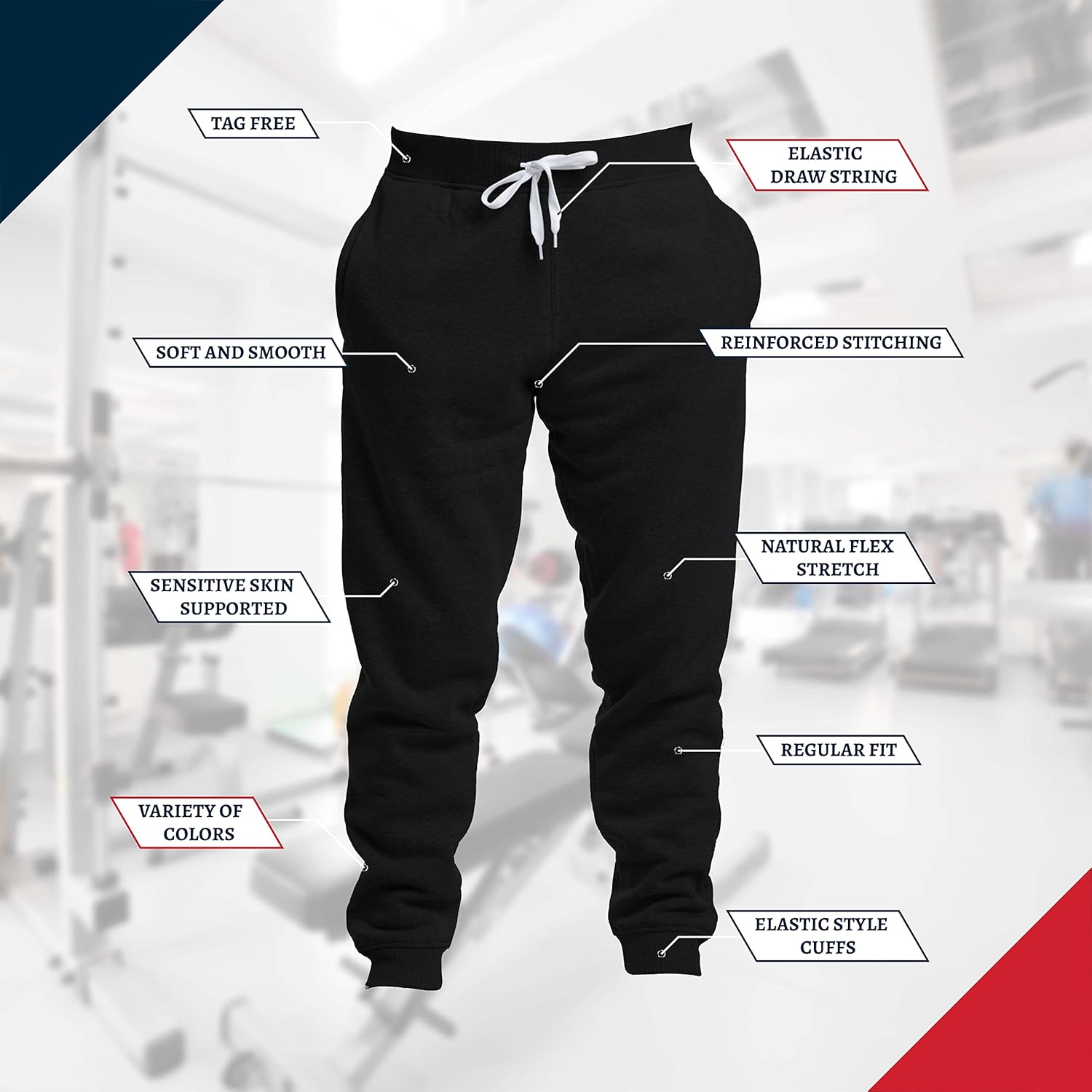 Premium Wear Men’s Jogger Sweatpants - Lightweight, Super Soft, 100% Polyester | Elastic Drawstring, Deep Pockets, Tag-Free - Image 5