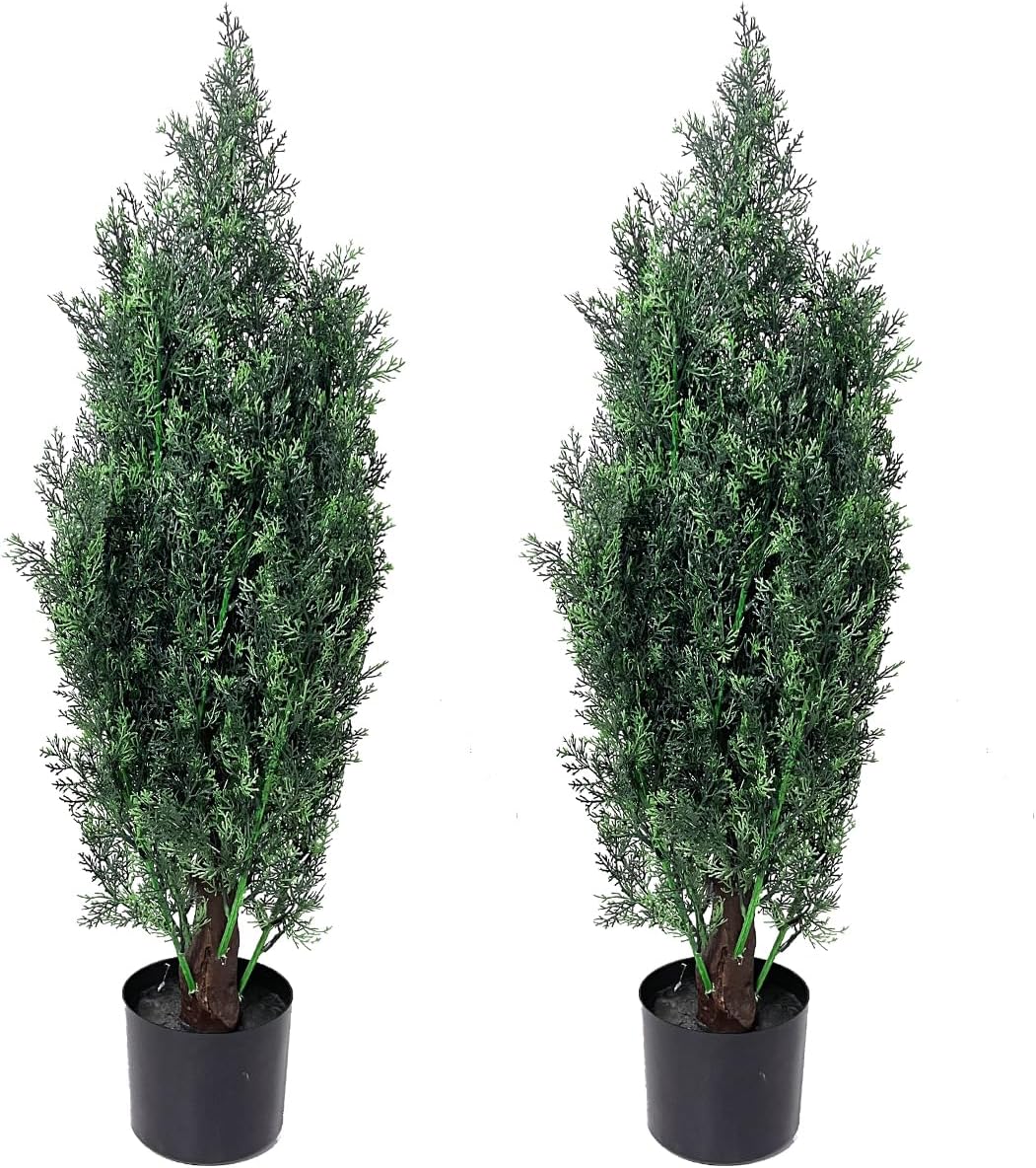 2 Pack Artificial Topiary Cedar Tree 3ft Artificial Cedar Trees Fake