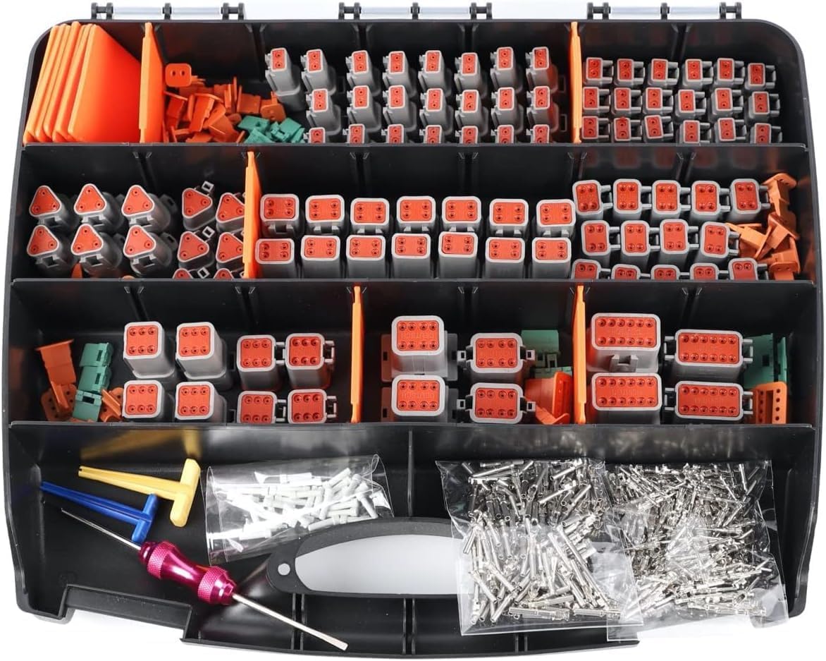 Kit Connecteur Deutsch DT 1750 Pièces - Pour Câblage Auto, Moto, Poids Lourd - Outil Inclus