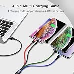 Câble de recharge multi YOUSAMS 2Pack 4FT 4 en 1 Nylon tressé plusieurs USB Adaptateur de cordon de charge rapide Type C Micro USB Connecteurs de port Comprimés compatibles de téléphones cellulaires et plus