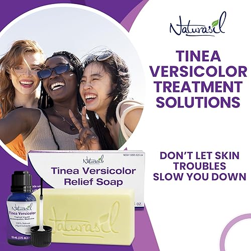 Miniatura 2 de Tinea Versicolor - Paquete económico de cuerpo completo Líquido de alivio específico (0.5 fl oz) + 1 jabón antipicazón Ingredientes naturales para