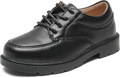 DADAWEN Toddler Boys Girls Classic Lace-Up Dress Shoes Oxfords Wedding Church School Uniform Shoes Toddler/Little Kid/Big Kid