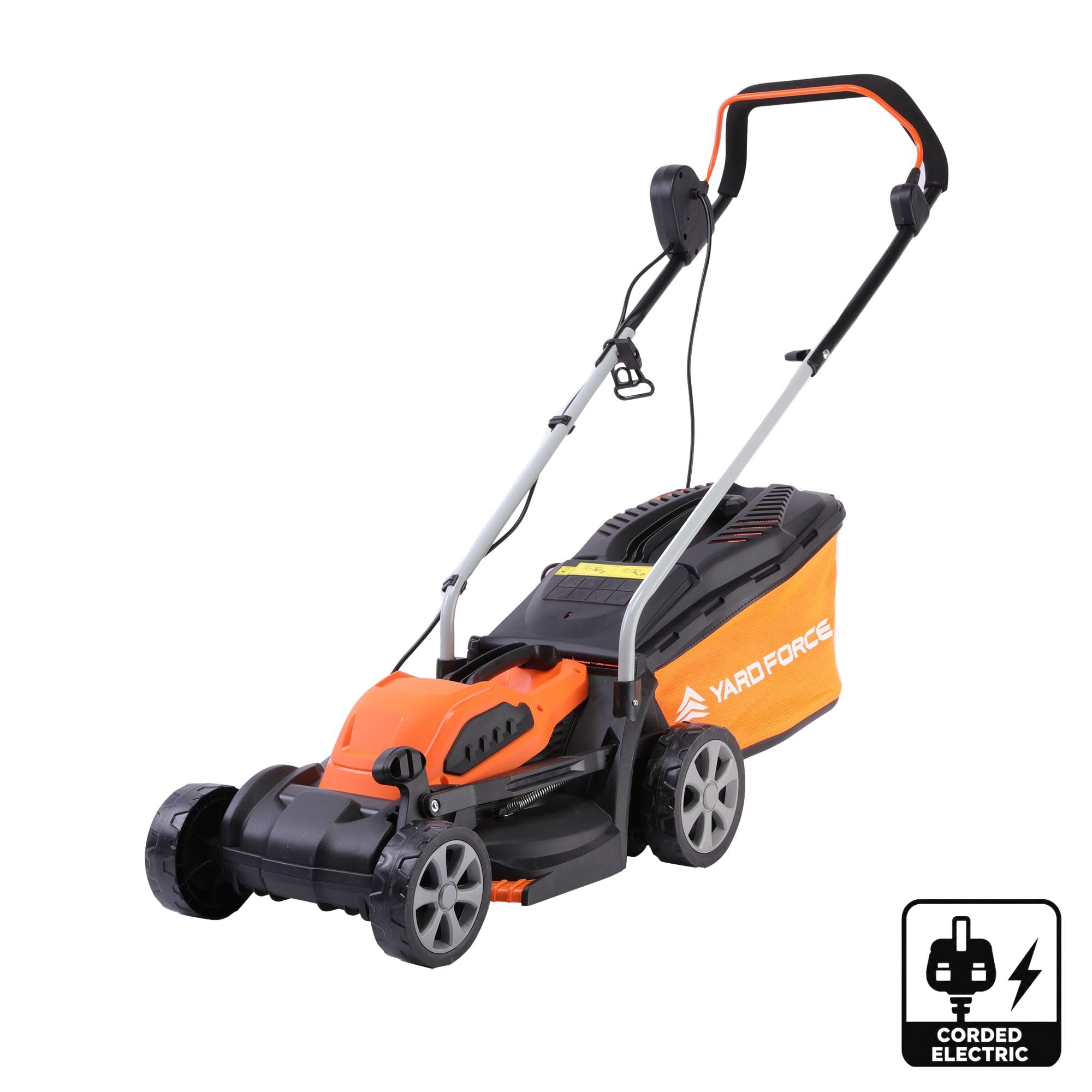 Yard Force - Cortacésped eléctrico con 1200 W, 32 cm de Ancho de Corte con Rueda Trasera, Adecuada para césped pequeño - EM U32