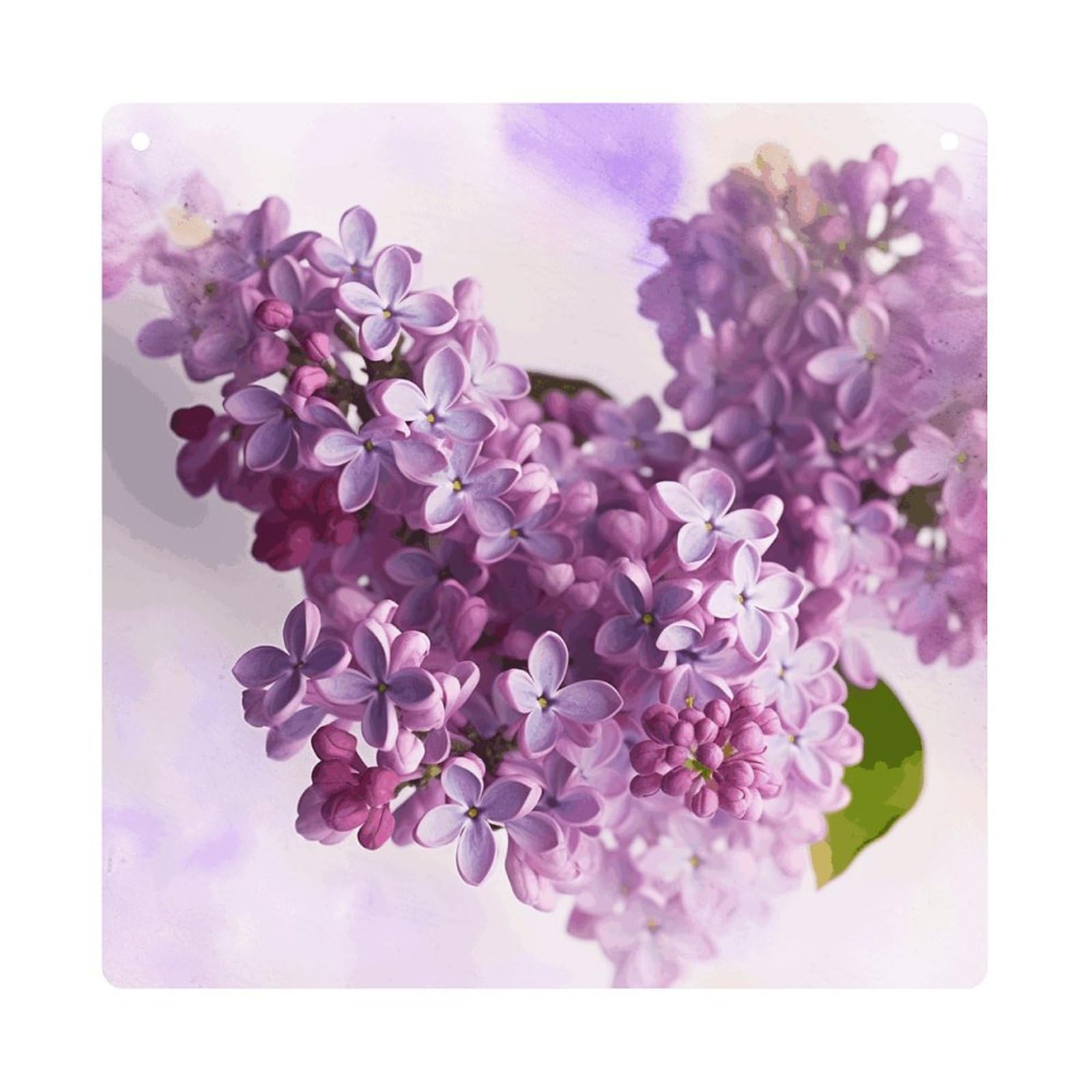 LZQPOEAS Lilac Flowers Square Acrylic Wall Hanging, 8-Inch Acrylic Wall Art with Rope, Premium Wall Plaque Ornament Decor for Home, Living Room, Office, Fireplace & Festive Gifts