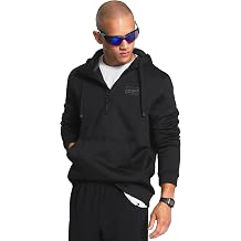 Eddie Bauer Men's Athletic Mesh Heavyweight Micro Polar Fleece Lined Quarter Zip Hoodie