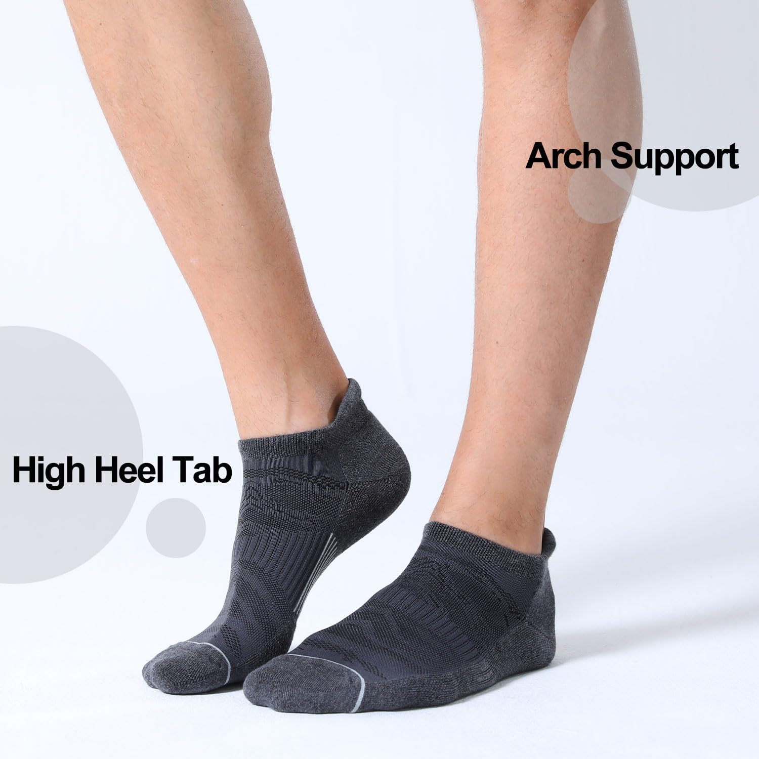 FITRELL 6 Pack Men's Ankle Running Socks Low Cut Cushioned Athletic Sports Socks 7-9/9-12/12-15 - Image 4