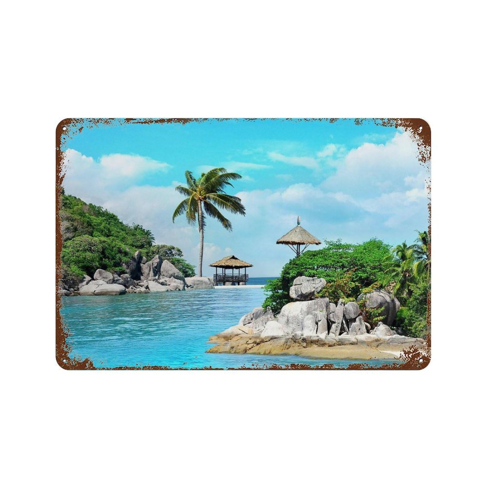 xiaoxiaoshen Real Photo Thailand Decor Asia Wall Decor Art Metal Tin Poster Modern Home Decor Art Home Bar Shop Decorations Vintage Sign 20x30cm